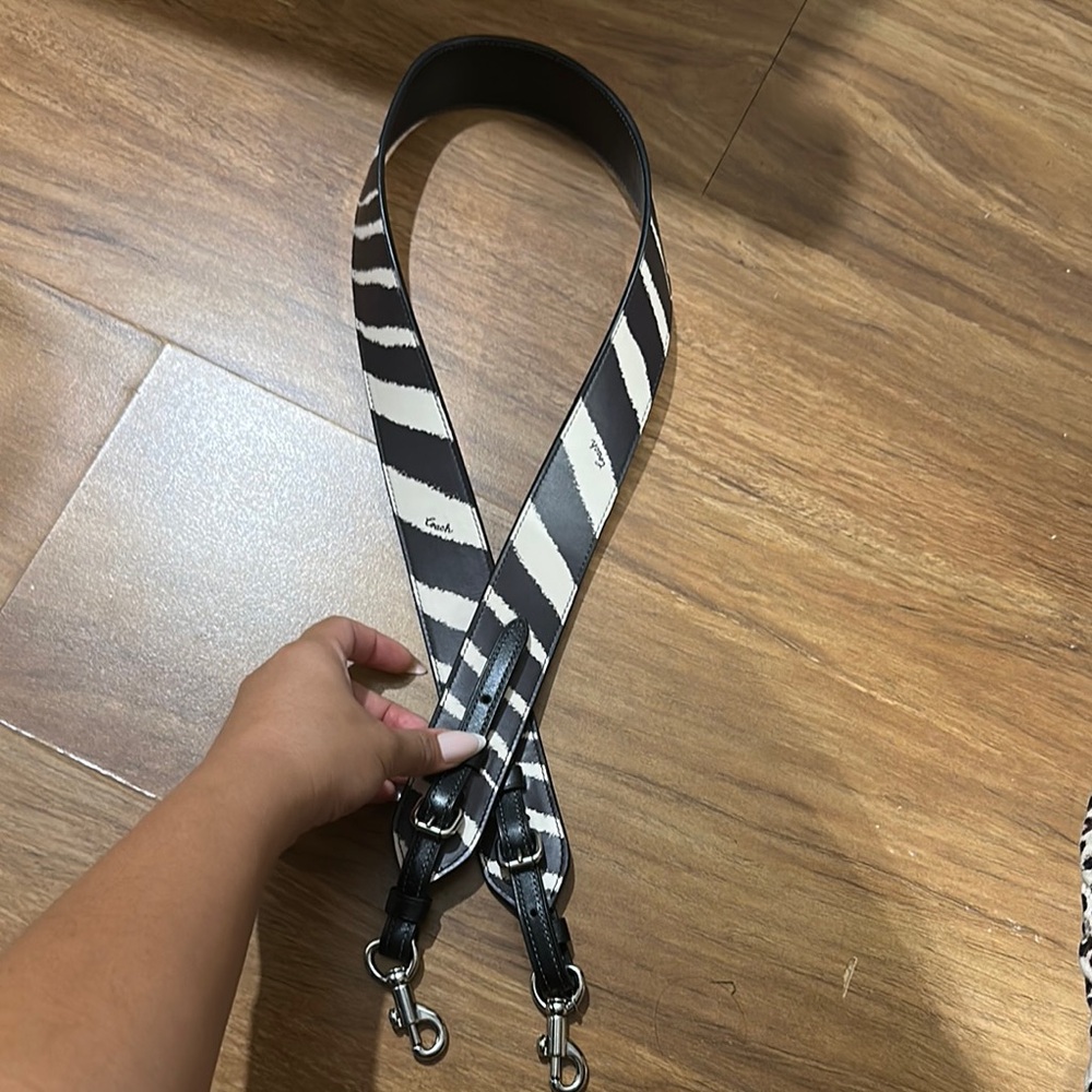 Coach Black and White Zebra Print Strap